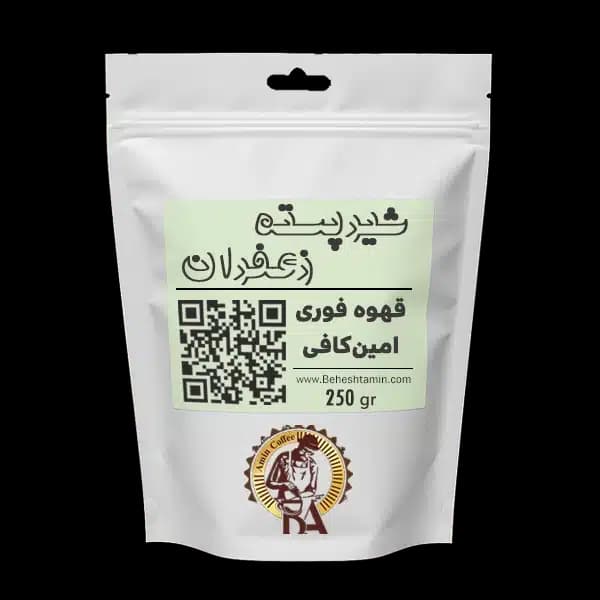 پودر فوری شیر پسته زعفران امین کافی