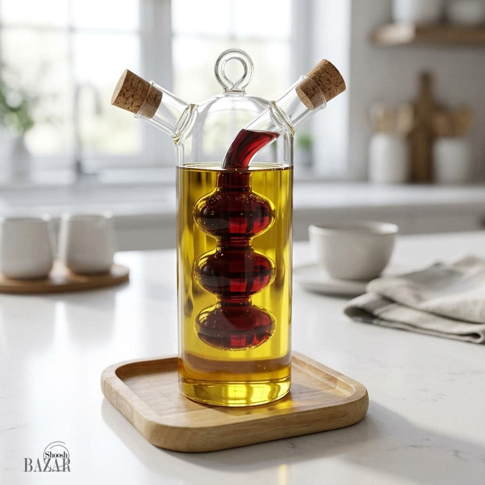 روغن ریز دوجداره پیرکس مدل قلاب دار
