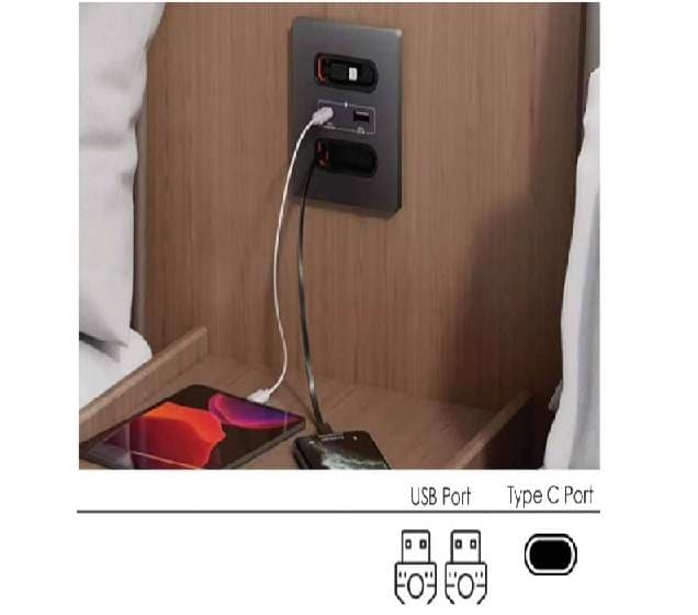 هاب شارژ به همراه کابل شارژ 80 سانتیمتری رنگ مشکی مدل Teno یک پورت USB و یک پورت تایپ C فانتونی کد N369
