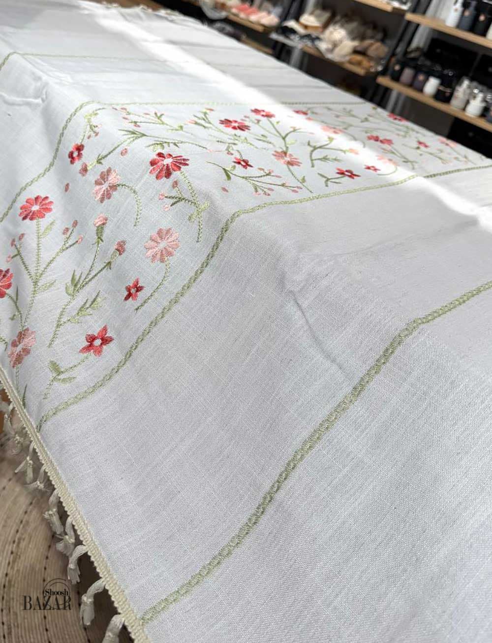 رومیزی مستطیل وارداتی وسط گلدار — تصویر ۶