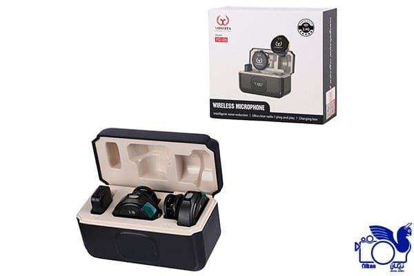 میکروفون یقه ای بی سیم مدل Yoshita YG-06 dual طراحی سکه ای — تصویر ۶