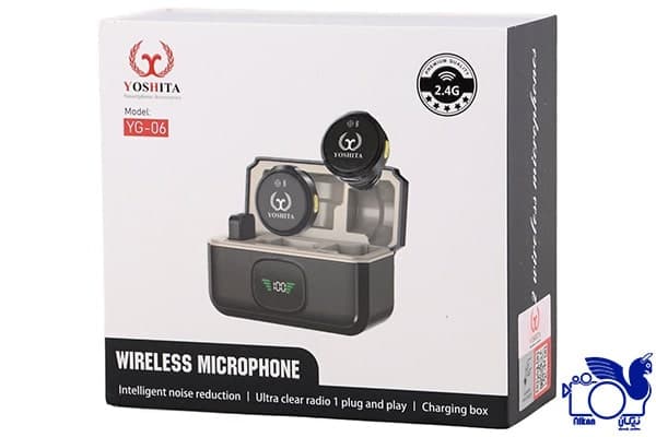 میکروفون یقه ای بی سیم مدل Yoshita YG-06 dual طراحی سکه ای