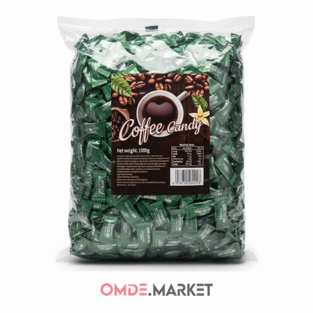 قرص قهوه coffe candy کافی کندی نارگیلی عمده ۱۲ بسته ۱ کیلویی — تصویر ۳