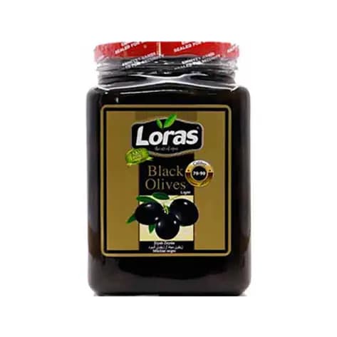 زیتون سیاه Loras لوراس شیشه ای ۹۰۰ گرمی — تصویر ۸
