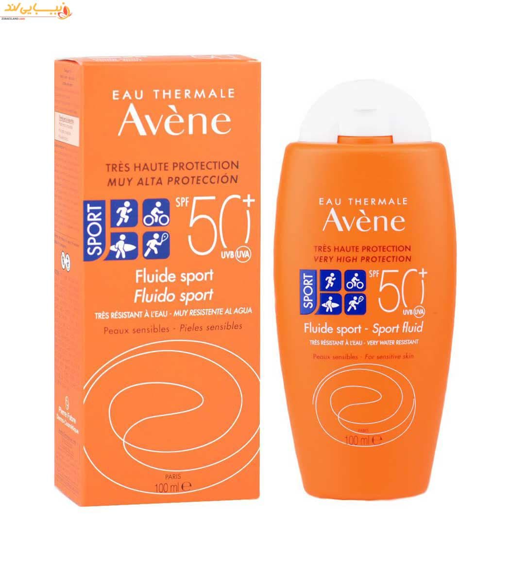 کرم ضد آفتاب بدون رنگ اون AVENE SPF50+ مدل Fluide Sport