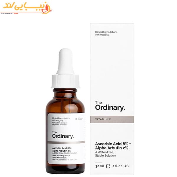 سرم آسکوربیک اسید 8% و آلفا آربوتین 2% اوردینری The Ordinary