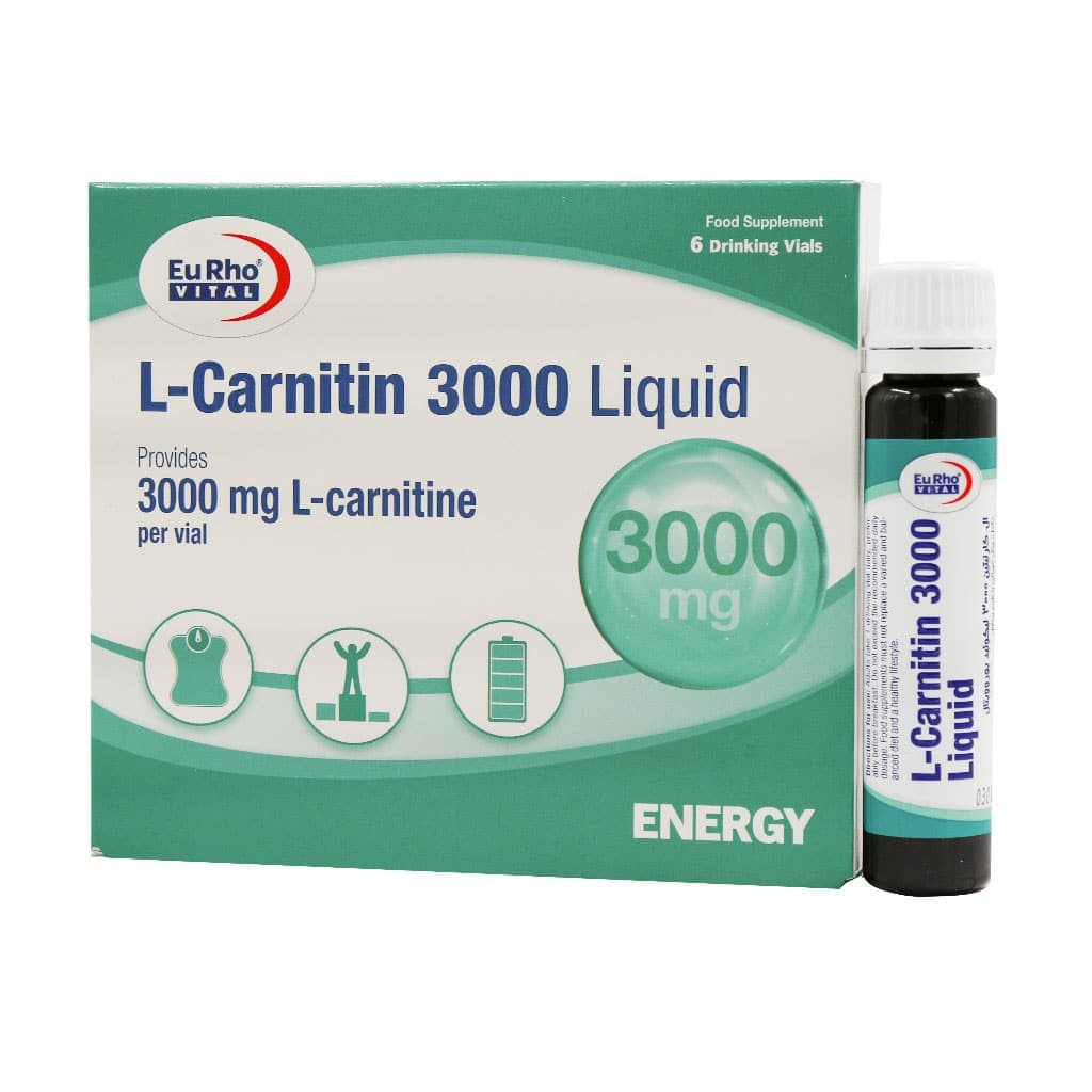 ویال خوراکی ال کارنیتین 3000 میلی گرم یوروویتال 6 عدد