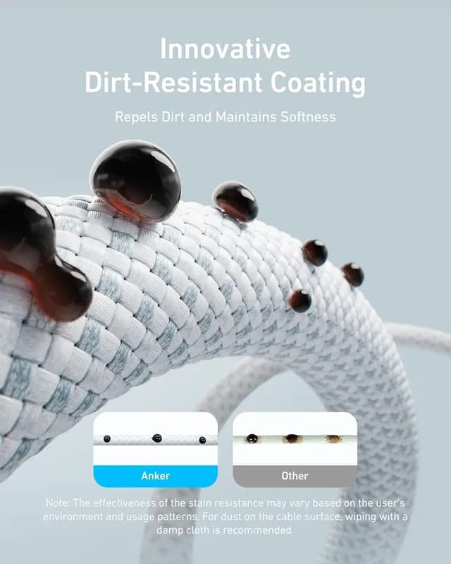 کابل 100 سانتی متر USB C به USB C انکر Anker Zolo USB C to USB C 100cm Cable A8060 — تصویر ۴