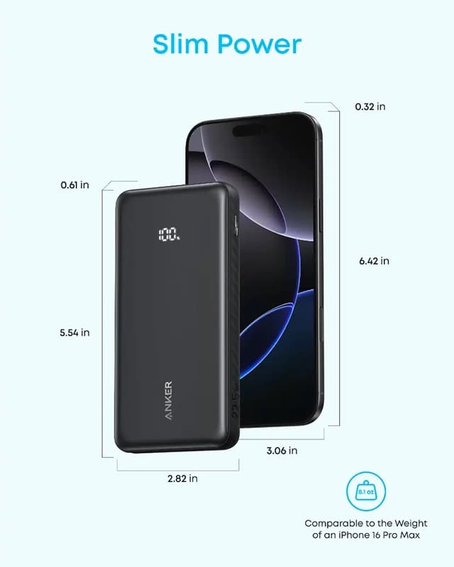 پاوربانک 10000 میلی آمپر انکر Anker Power Bank 10000mAh A110D — تصویر ۴