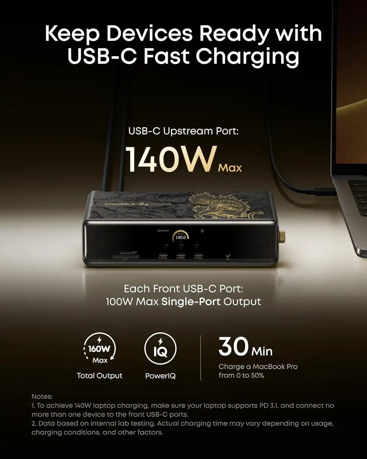 داک استیشن ۱۴ پورت انکر Anker Prime Docking Station 14 in 1 A83B3 ووکونگ ادیشن — تصویر ۷