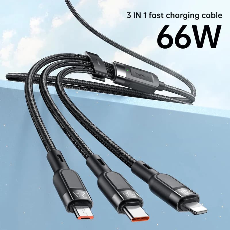 کابل تبدیل USB به microUSB / لایتنینگ / USB-C مک دودو مدل CA-0930 — تصویر ۴