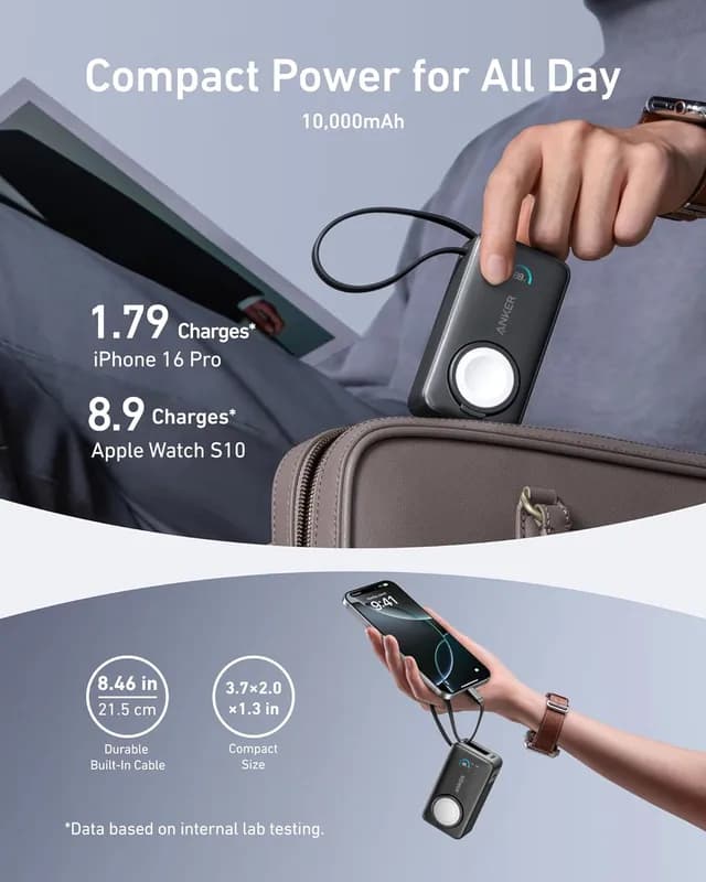 پاوربانک 10000 میلی آمپر انکر Anker MagGo Power Bank 10000mAh A1657 — تصویر ۶