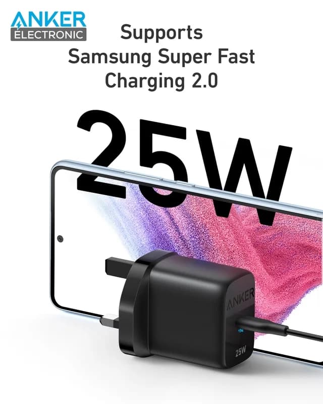 شارژر انکر 312 دیواری 25 وات انکر Anker 312 Charger Ace 25W PPS A2642 UK + مبدل پریز هدیه — تصویر ۴
