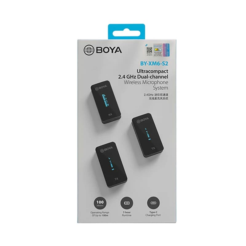 میکروفون یقه ای بی سیم دو مخاطبه بویا مدل Boya By-XM6-s2 — تصویر ۸