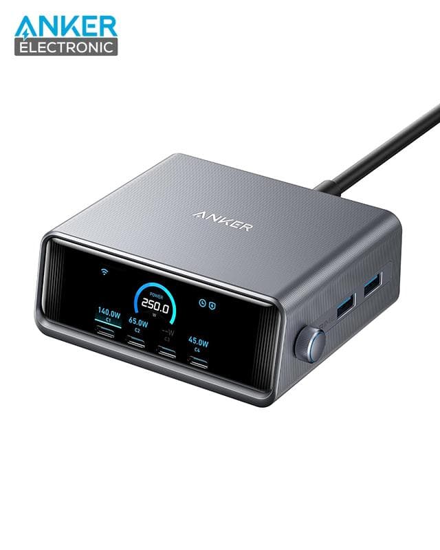 شارژر رومیزی 250 وات انکر Anker Prime Charger 250W GanPrime A2345