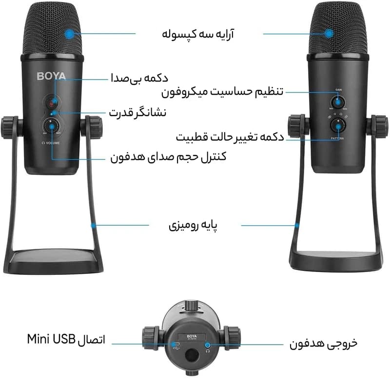 میکروفن رومیزی بویا مدل Boya pm700 Pro — تصویر ۴