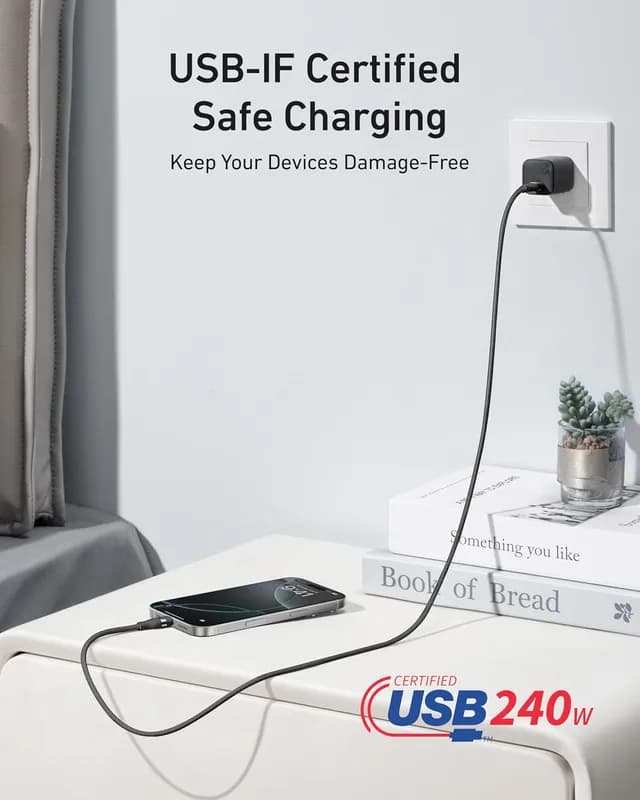 کابل 90 سانتی متر USB-C به USB-C انکر Anker USB-C to USB-C Cable 240W A82E2-90CM — تصویر ۴