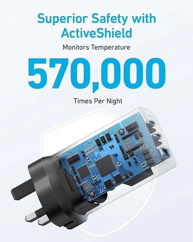 شارژر دیواری 67 وات انکر Anker Powerport 336 67W USB C Gan Charger A2674 US دوپین تاشو — تصویر ۳