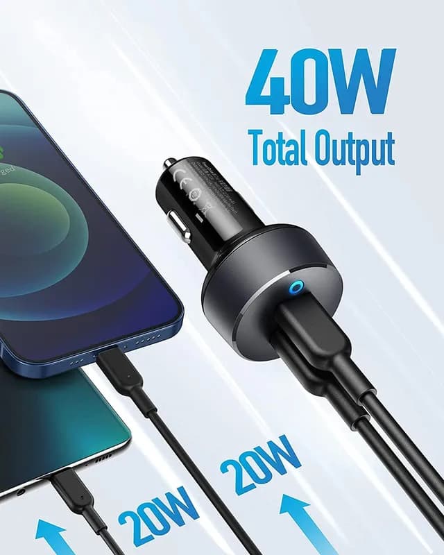 شارژر فندکی 40 وات انکر Anker PowerDrive III Duo USB-C Car Charger A2724 — تصویر ۳