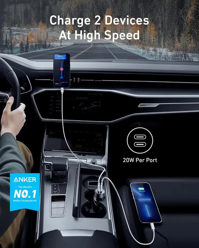 شارژر فندکی 40 وات انکر Anker PowerDrive III Duo USB-C Car Charger A2724 — تصویر ۷