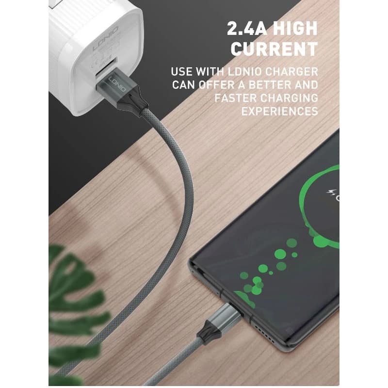 کابل شارژ USB به تایپ سی 2 متری الدینیو مدل Ldnio LS442 — تصویر ۸