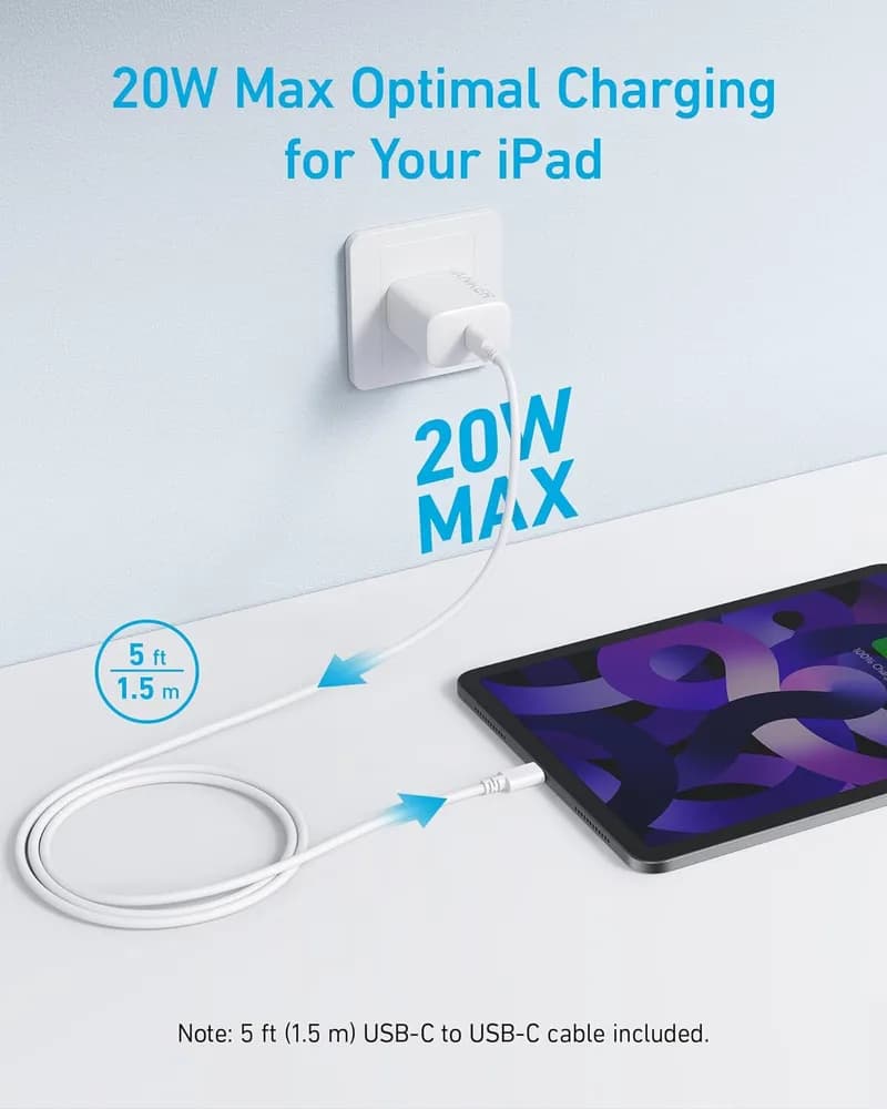 شارژر دیواری 20 وات انکر Anker Select Charger 20W B2347 UK + مبدل پریز هدیه — تصویر ۴