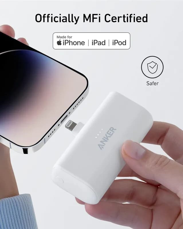 پاوربانک 5000 میلی آمپر انکر Anker Nano 5000mAh Power Bank A1645 با سوکت لایتنینگ — تصویر ۵