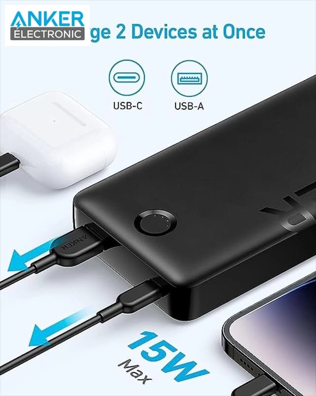 پاوربانک 20,000 میلی آمپر انکر Anker Portable Charger, 325 Power Bank A1286 — تصویر ۴