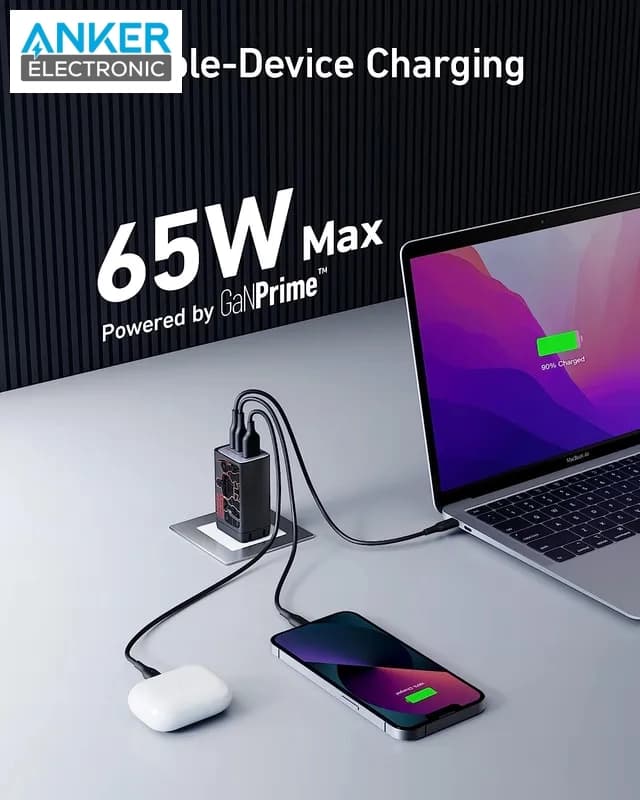 شارژر دیواری 65 وات انکر Anker 735 Charger GaNPrime 65W A2668 Transformers — تصویر ۴