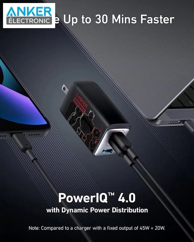 شارژر دیواری 65 وات انکر Anker 735 Charger GaNPrime 65W A2668 Transformers — تصویر ۷