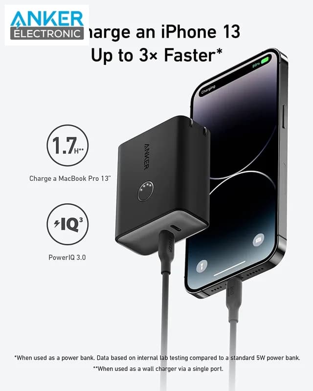 پاوربانک و شارژر 2 در 1 انکر Anker 521 Power Bank PowerCore Fusion 45W A1626 — تصویر ۳