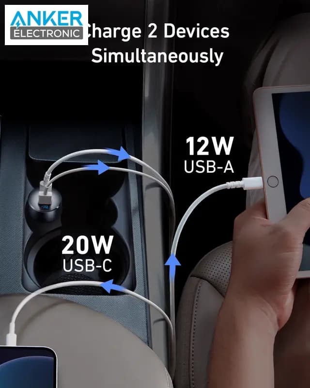 شارژر فندکی 35 وات انکر ANKER PowerDrive PD+ 2 Car Charger A2732 — تصویر ۴