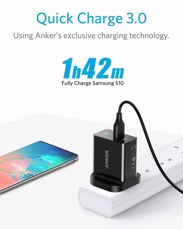 شارژر دیواری 18 وات انکر Anker Powerport+ 18W A2013 + مبدل پریز (هدیه) — تصویر ۴