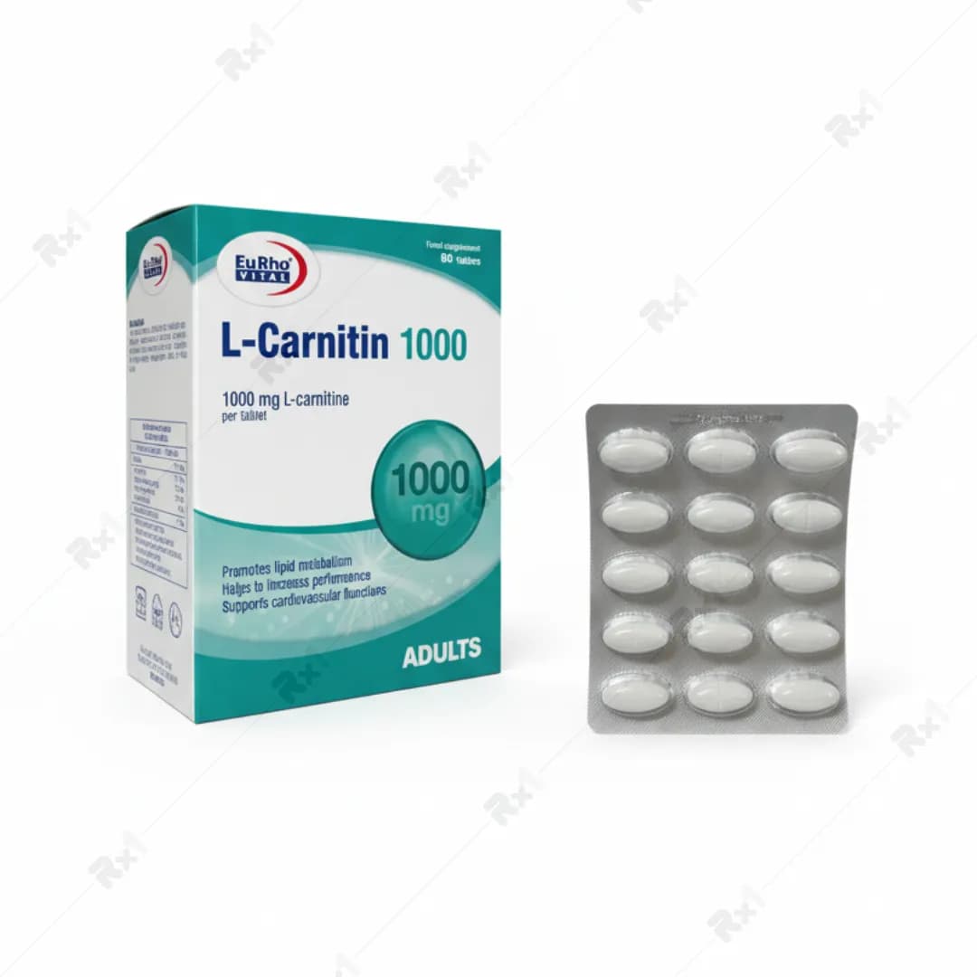 قرص ال کارنیتین 1000 میلی گرم یورویتال 60 عدد — تصویر ۶