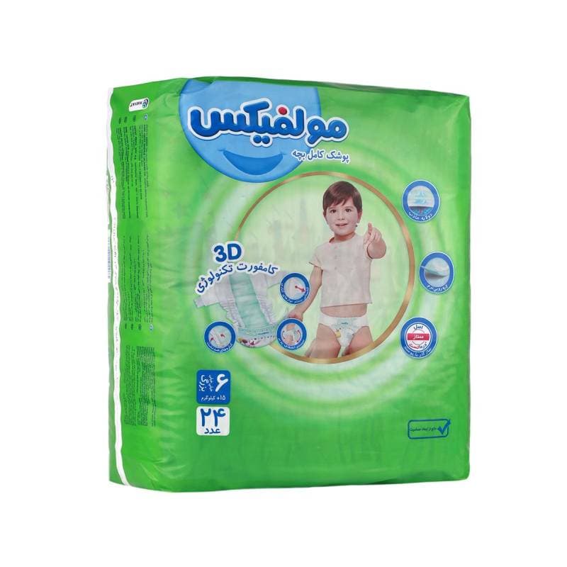 پوشک مولفیکس سایز 6 بسته 24 عددی