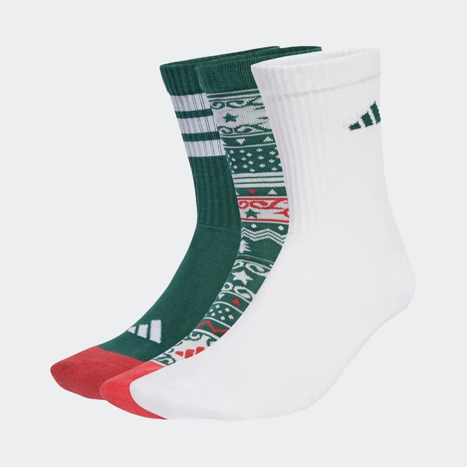جوراب یونیسکس آدیداس مدل Adidas Christmas Graphic Mid-Calf Socks 3-Pack