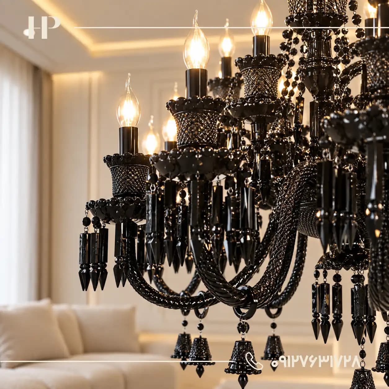 لوستر باکارات کریستالی کلاسیک طرح فرانسه در انواع رنگبندی(مشکی-سفید-عسلی-شامپاینی…) — تصویر ۱۲