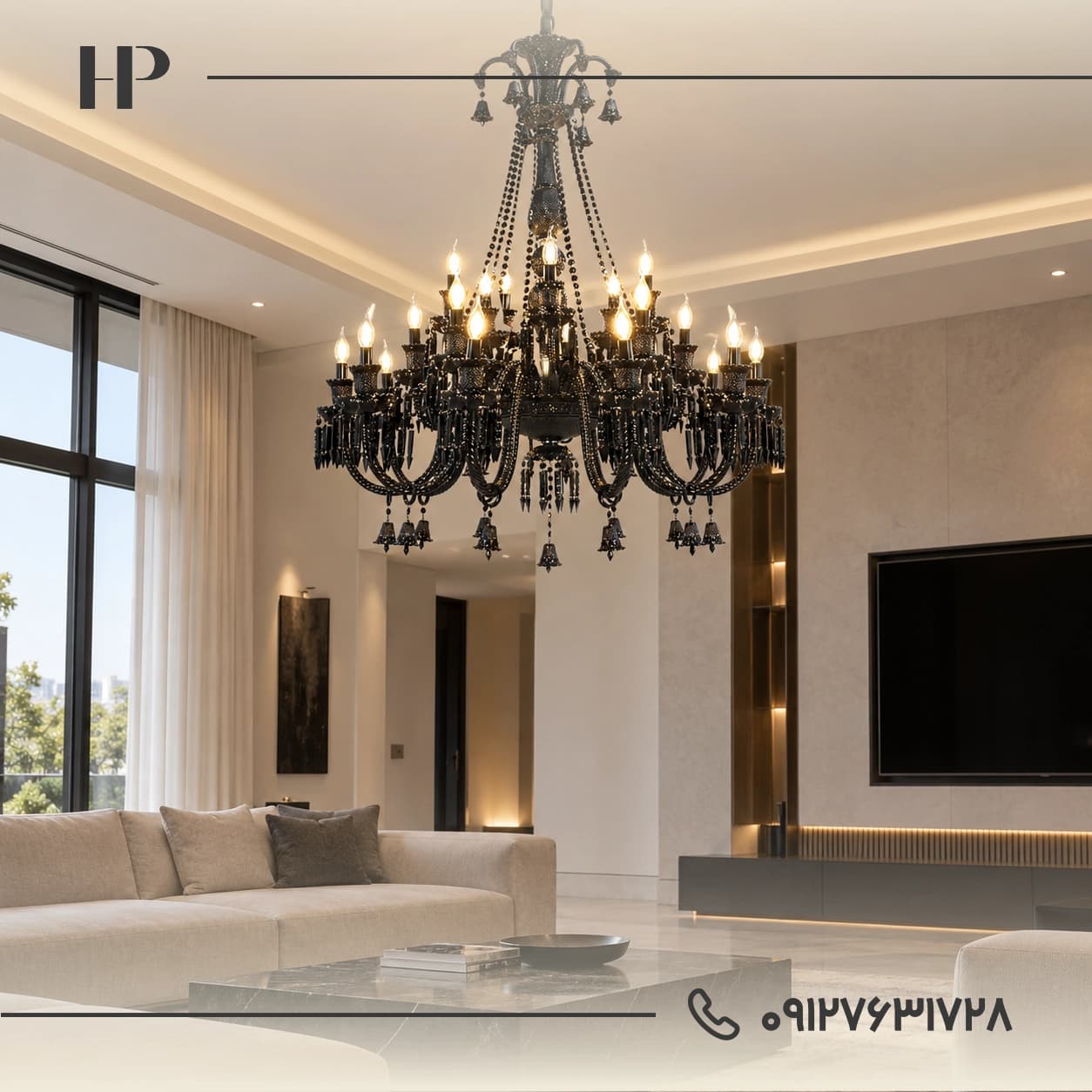 لوستر باکارات کریستالی کلاسیک طرح فرانسه در انواع رنگبندی(مشکی-سفید-عسلی-شامپاینی…) — تصویر ۶