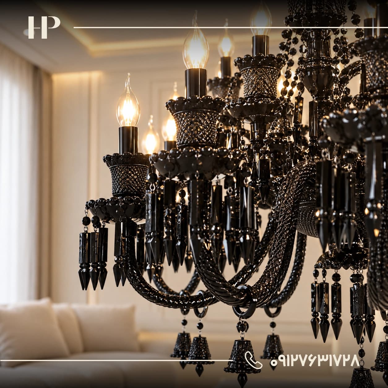 لوستر باکارات کریستالی کلاسیک طرح فرانسه در انواع رنگبندی(مشکی-سفید-عسلی-شامپاینی…) — تصویر ۴