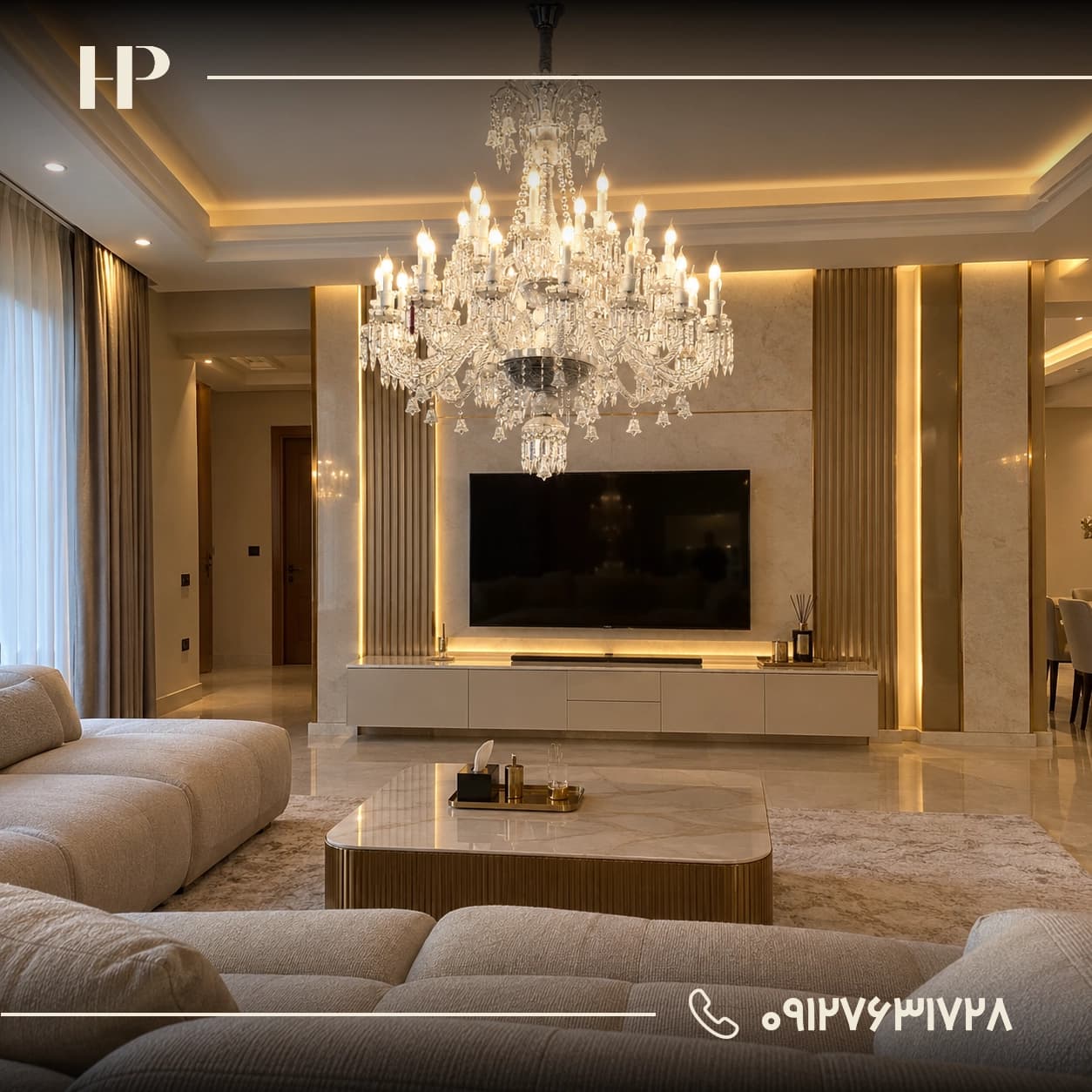 لوستر باکارات کریستالی کلاسیک در انواع رنگبندی و سایز — تصویر ۸