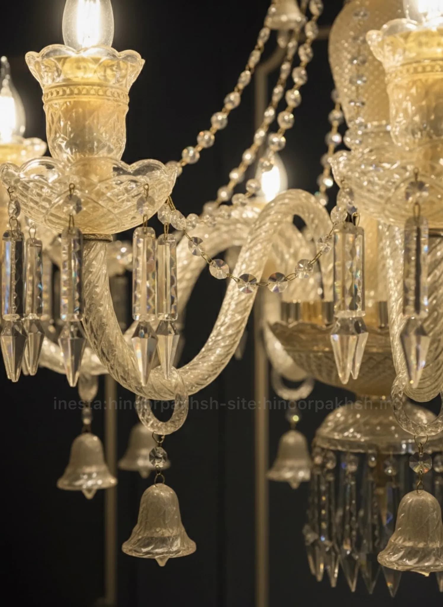 لوستر باکارات کریستالی کلاسیک عسلی شامپاینی در انواع سایز و رنگبندی — تصویر ۶