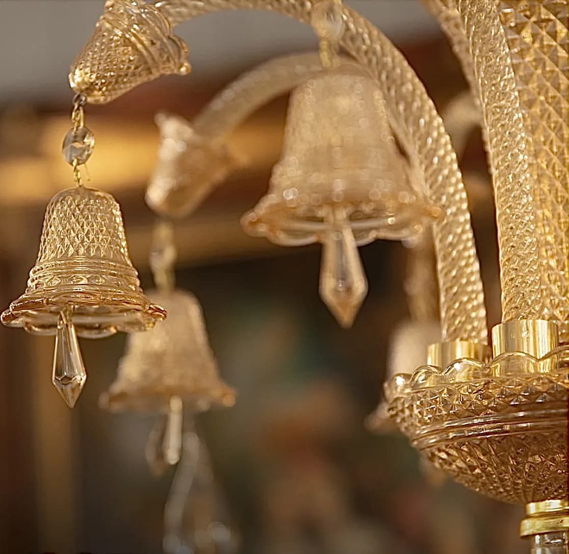 لوستر باکارات کریستالی کلاسیک عسلی شامپاینی در انواع سایز و رنگبندی — تصویر ۷