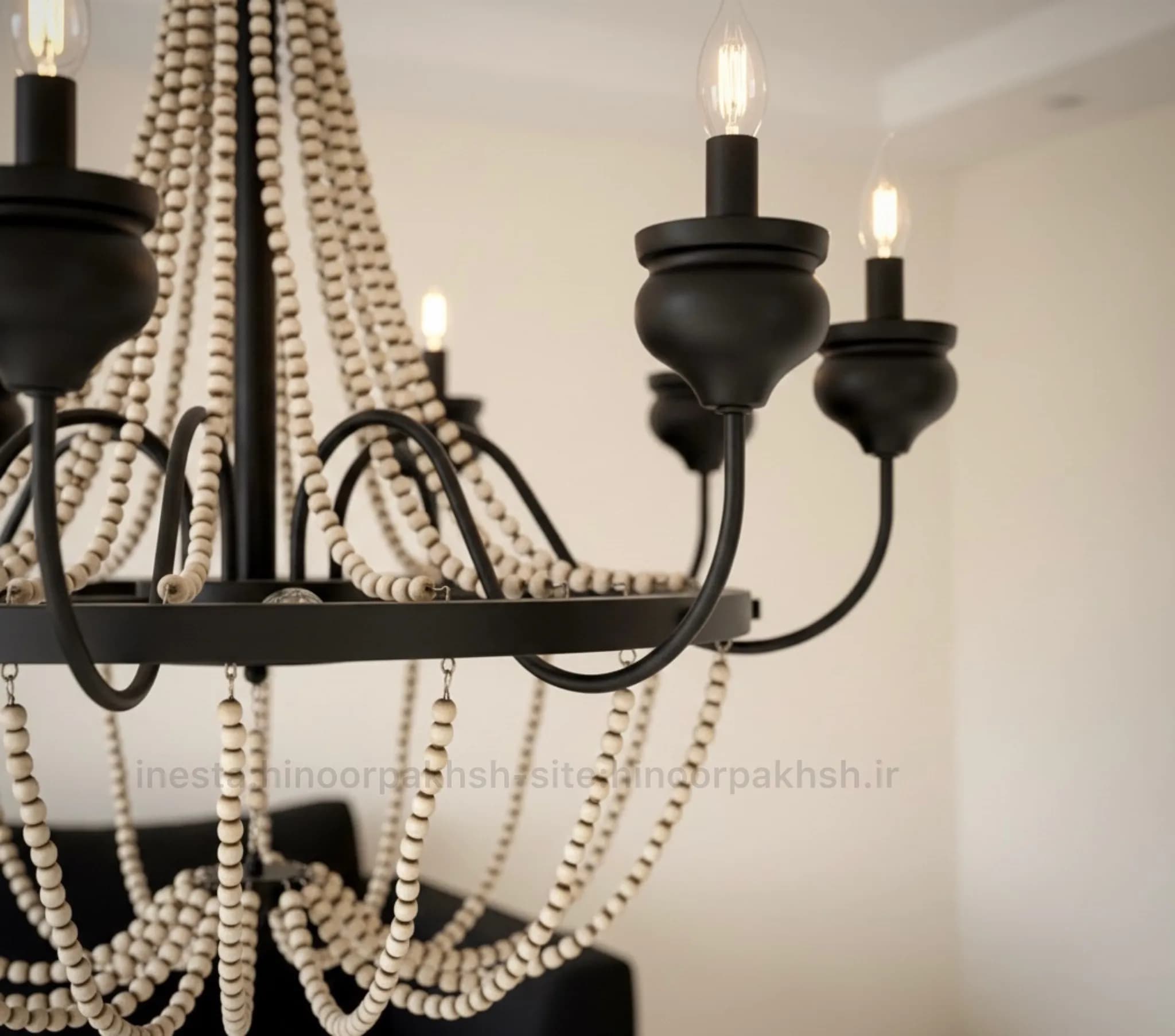 لوستر چوبي رستيك مشكي در انواع رنگبندي و سايز — تصویر ۴