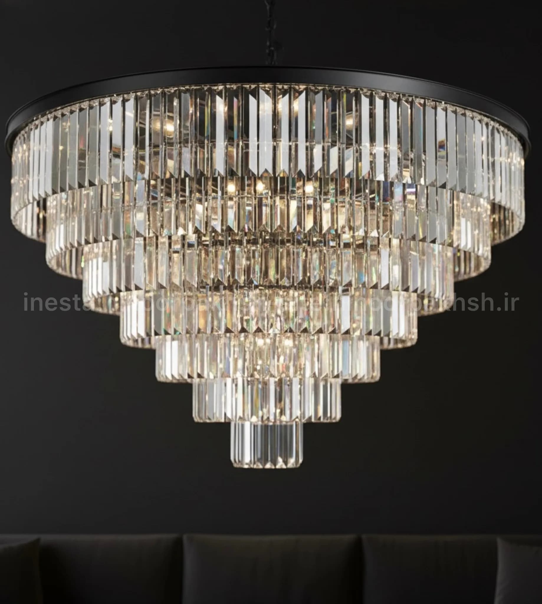 لوستر کریستالی سانتی مدل کاترین در انواع رنگبندی و سایز — تصویر ۳