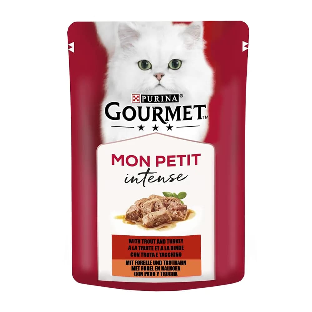 پوچ گربه با طعم قزل آلا و بوقلمون گورمت – Intense Trout & Turkey