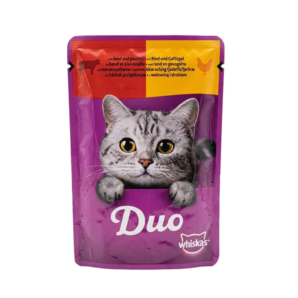 پوچ گربه با طعم گوشت گاو و طیور ژله ای ویسکاس ۸۵ گرم – Whiskas Beef