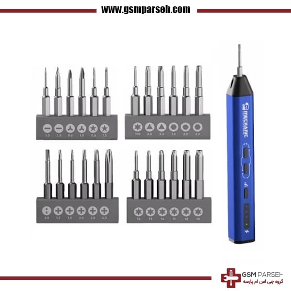پیچ گوشتی برقی شارژی مکانیک مدل MECHANIC ES240 مجموعه ۲۴ عددی — تصویر ۹