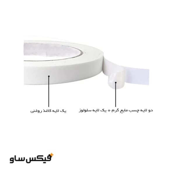 چسب دو طرفه سلولزی نازک عرض 10mm طول 50m — تصویر ۹