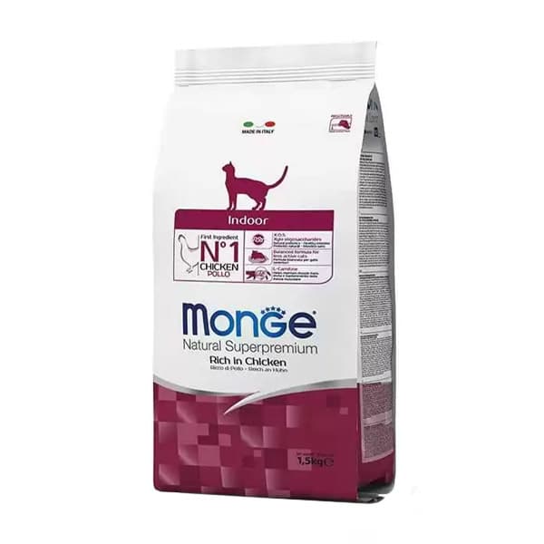 غذای گربه ایندور با طعم مرغ مونژه – Monge Indoor