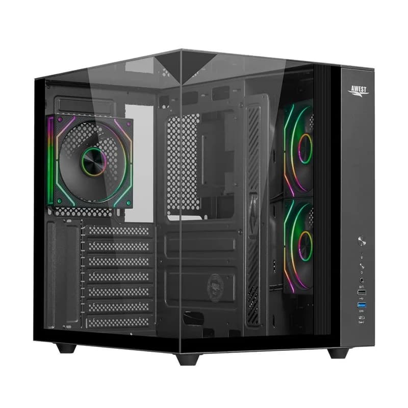 کیس کامپیوتر اوست مدل AQ15-TG RGB Mid Tower مشکی — تصویر ۸